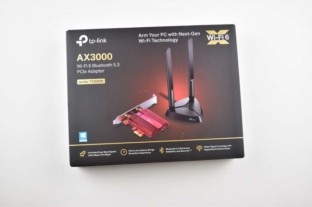 TP-Link Archer TX3000E AX3000 Wi-Fi 6 Bluetooth 5.3 PCIe Adapter Red/Black New
